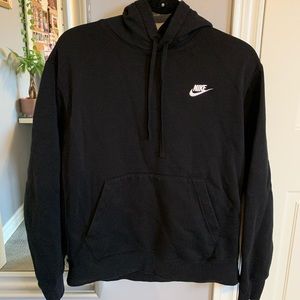 NIKE LOGO EMBROIDERED HOODIE BLACK